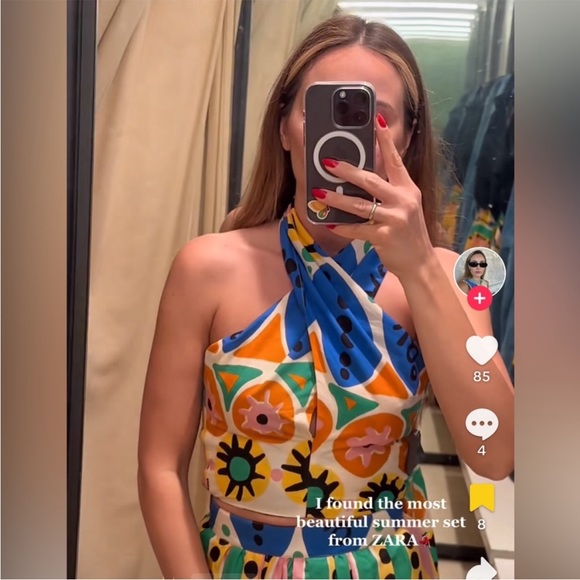 ZARA Printed Halter Top 7703/025 278/015 - Picture 2 of 8